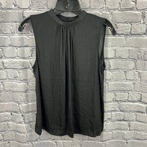 Joie Sleeveless Black High Neck Silky Blouse Top Size S